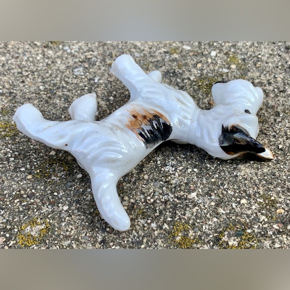 1940s Post WWII Vtg Glazed Ceramic Terrier Dog Figurine Made in Japan - Picture 7 of 12